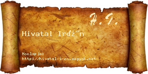Hivatal Irén névjegykártya
